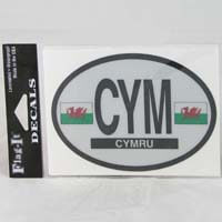 British Brands Decal Welsh (Cym) Oval Shape Reflective and Waterproof 10g
