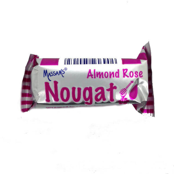 Massams Nougat - Rose Almond Bar (Kosher) 25g