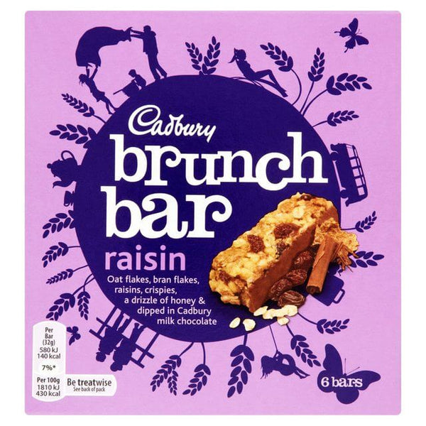 Cadbury Brunch Bar Raisin (Pack Of 5 Bars) 160g