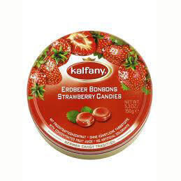 Kalfany Strawberry Flavored Hard Candies Tin 150g