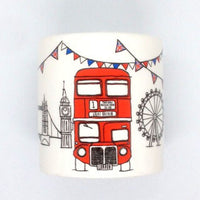 British Brands Money Box - Ceramic With A Sketchy London Bus Design 350g