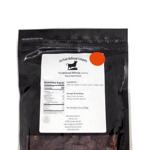SA Pride Biltong - Traditional (with Fat) Sliced Beef Steak  0.5lb