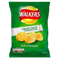 Walkers Crisps - Salt and Vinegar Flavour 32.5g