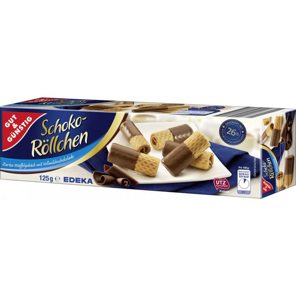 Gut and Gunstig Milk Chocolate Wafer Rolls 125g