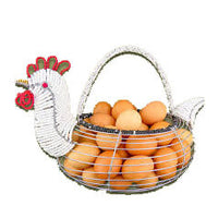 African Hut Chicken Egg Basket Beaded Wirework 500g