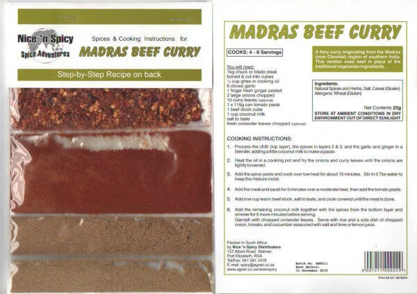 Nice n Spicy - Madras Beef Curry Spice Mix 10g