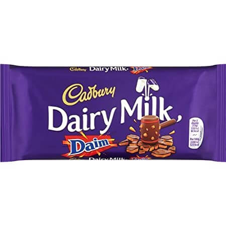 Cadbury Dairy Milk With Daim Chocolate Bar (HEAT SENSITIVE ITEM - PLEASE ADD A THERMAL BOX TO YOUR ORDER TO PROTECT YOUR ITEMS 120g